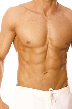 Picture of a man showing off his perfect abdomen