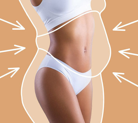 Picture of the female body silhouette after a mommy makeover procedure